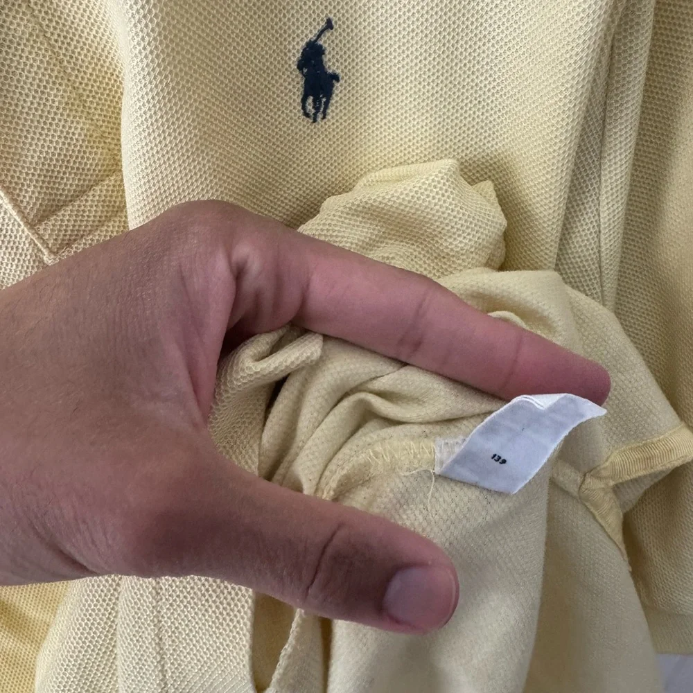 Polo Golf Ralph Lauren Butter Yellow & Navy Polo Shirt XL Quiet Luxury Vintage